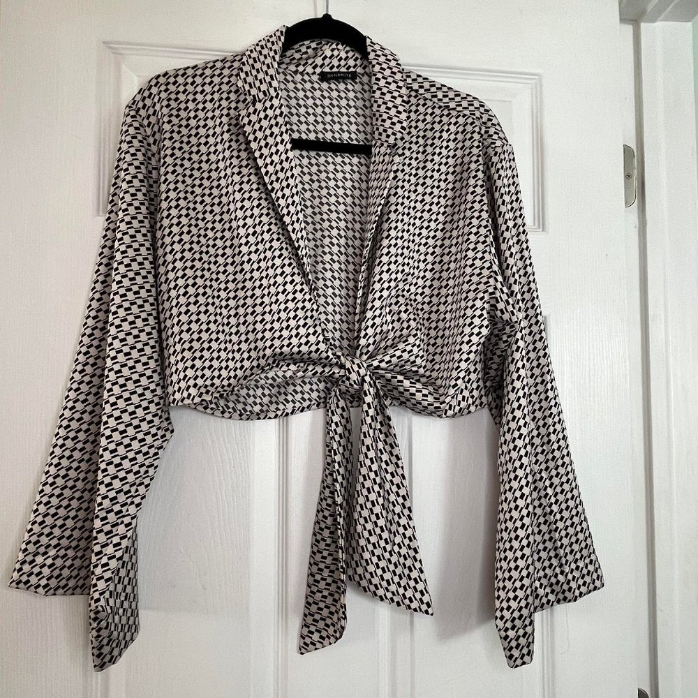 Silk Long Sleeve Crop Top